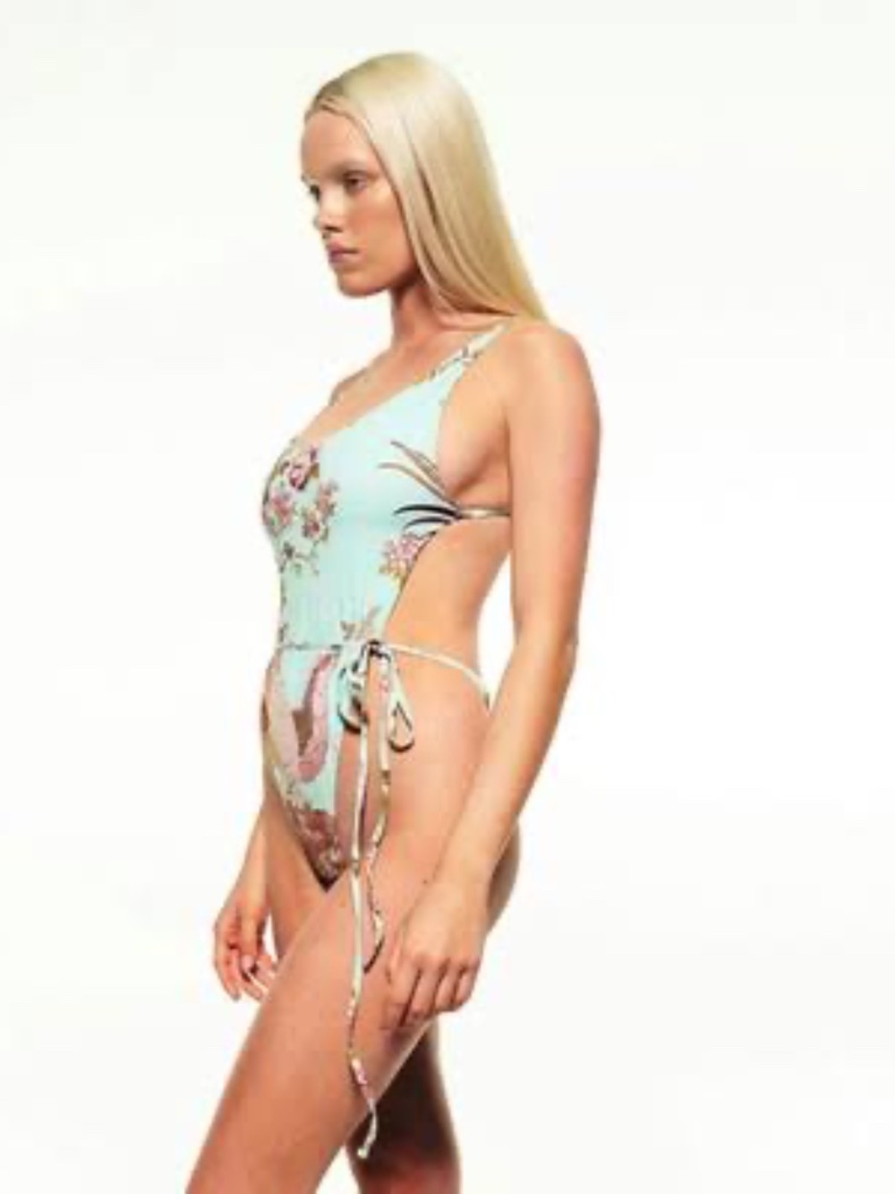 Skims X Roberto Cavalli M Tie Waist One Piece (fagianella Print) NWT
